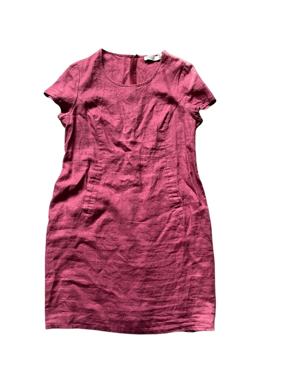 Linen Masai Nable Womens Scoop Neck Shift Dress Small Lagenlook Vacation Resort